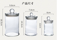 350ml 750ml 150ml verre personnalisé grande capacité large bouche clair cuisine stockage des aliments bocal en verre avec couvercle étanche pour pot de cornichon à thé