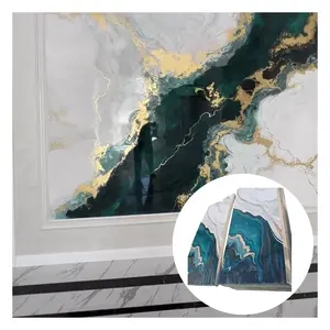 Intérieur de panneau mural en feuille de marbre UV PVC 3D imperméable et écologique