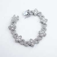 Pulsera Cubana de Trébol con Diamantes de Imitación de Lujo, Estilo Hip Hop, al Precio Más Bajo, para Hombres y Mujeres, Color Personalizado
