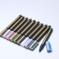 STA 10 couleurs marqueurs métalliques permanents à base d'eau stylo doré pour la fabrication de cartes de peinture d'art Album de bricolage dessin pour personnalisé