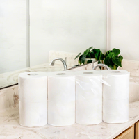 Rouleaux de papier toilette jetables en gros, doux, écologiques, en pâte de bois vierge, haute absorption