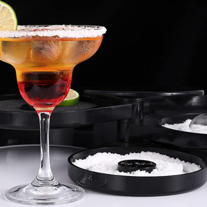 Boîte à sel et sucre à trois niveaux en verre Hiromi, accessoire de bar réutilisable pour cocktails et margaritas - Product Image 1