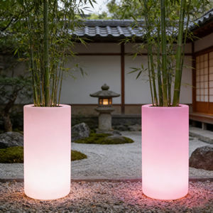 Vaso da Fiori Moderno Contemporaneo Impermeabile Luminoso con Luce LED, Piccolo Vaso da Giardino Durevole per Casa, Placcato e Rivestito, da Tavolo o da Terra - Product Image 4