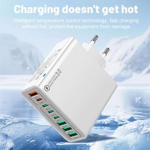 4USB + 4Type-C 8-Port Fast Charger QC3.0 หัวชาร์จหลายอินเทอร์เฟซสำหรับโทรศัพท์และแท็บเล็ต - Product Image 3