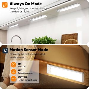 High Quality OEM ODM Removable <b>Battery</b> Led Usb Rechargeable Ultra-thin Motion Sensor Under Cabinet <b>Lighting</b> for Kitchen Wardrobe - Product Image 4