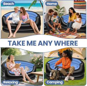 Sofá Inflable Moderno de 2 Plazas, Impermeable, Portátil, Plegable, para Sala de Estar, Interior y Exterior, con Bomba - Product Image 4