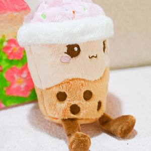 Porte-clés en peluche Kawai en forme de tasse de thé au <span class=keywords><strong>lait</strong></span>, avec perles de fruits, coussin en forme de Bubble Boba, jouet en peluche personnalisé - Product Image 6