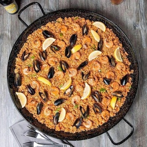 Olla de Hierro Esmaltada <span class=keywords><strong>para</strong></span> <span class=keywords><strong>Paella</strong></span> Española, Fondo Plano, Doble Asa, Base Única, <span class=keywords><strong>para</strong></span> Cocina Familiar o de Hotel - Product Image 5