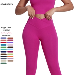 Leggings Deportivos de Cintura Alta con Control de Abdomen, Estilo Cruzado, para Yoga, Gimnasio, Fitness, para Mujer, de Alta Calidad, Venta Caliente - Product Image 4