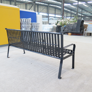 Hot <strong>Sale</strong> All Weather 2 Seater Metal Modern <strong>Garden</strong> <strong>Benches</strong> Outdoor Park Long Black Steel Iron <strong>Bench</strong> - Product Image 6