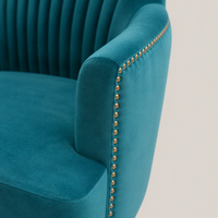 Fauteuil d'appoint moderne en velours avec dossier plissé vertical, chaise longue rembourrée pour la maison et l'hôtel
