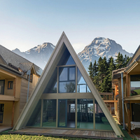 Maison préfabriquée en acier triangulaire européenne personnalisable, cabane portable étanche à montage rapide pour l'hébergement hôtelier