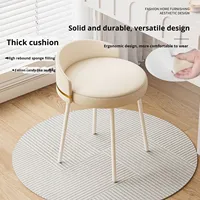 Tabouret de maquillage et chaise à ongles en métal de luxe pour chambre de filles, chaise de coiffeuse haut de gamme avec dossier