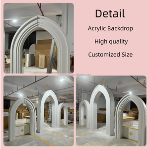 Arche de scène de mariage de style <span class=keywords><strong>palais</strong></span> indien NIKA, grande arche décorative en acrylique robuste avec éclairage LED - Product Image 4