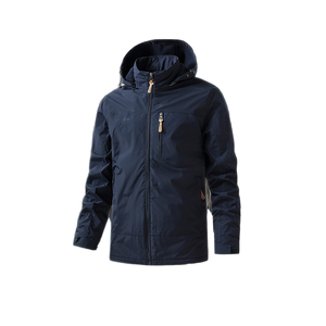 Veste en peluche épaisse et chaude imperméable pour hommes, manteaux techniques brodés pour le travail en plein air - Product Image 1