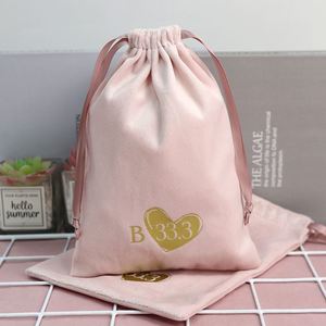 Wholesale Luxury Custom Logo Packing Jewelry Storage Gift <b>Makeup</b> Cosmetic Velvet Pouch Dust <b>Drawstring</b> <b>Bag</b> - Product Image 3