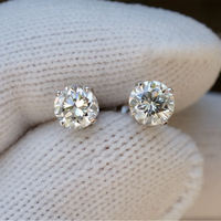 Boucles d'oreilles en titane F136 avec zircon 5A à quatre griffes, accessoires de piercing pour clous de nez et têtes d'ancres dermiques