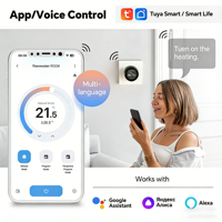 Termostato Inteligente RKHK con Wifi para Calefacción Eléctrica, Pantalla Redonda con Táctil y Perilla Giratoria, Compatible con Tuya, Ahorro de Energía