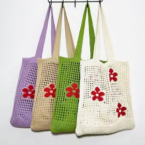 Custom Handgemaakte Eco Vriendelijke Gebreide Tas Dames Draagtas Per Lo Shopping