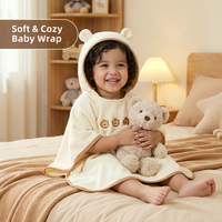 Serviette de bain poncho à capuche pour enfants 70x70cm en polaire corail, à enfiler, certifiée CPC REACH OEKO-TEX, personnalisable, fabrication OEM, achat en gros