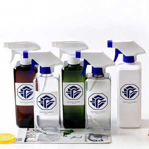 Bouteille pulvérisateur carrée en plastique de 500 ml, vide, rechargeable, en PET, avec pulvérisateur à gâchette, pour le nettoyage, le jardinage, l'emballage cosmétique - Product Image 4