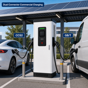 สถานีชาร์จรถยนต์ไฟฟ้าแบบเร็ว DC 60kW รุ่นใหม่ หัวชาร์จคู่ รองรับ CCS2 CHAdeMO GBT OCPP IP54 สำหรับเชิงพาณิชย์ - Product Image 2