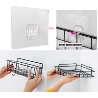 Ganchos autoadhesivos transparentes multiusos, soporte de estante de almacenamiento de plástico sin perforaciones, pegatinas sin rastro para cocina y baño