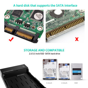 <strong>Hard</strong> Drive <strong>Enclosure</strong> <strong>USB</strong> <strong>3.0</strong> to SATA III for <strong>2.5</strong> 3.5 Inch SSD HDD External <strong>Hard</strong> Drive Case - Product Image 5