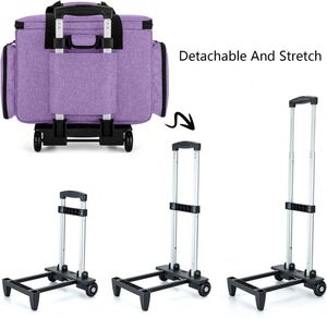 Free Sample Durable & Stylish Rolling Sewing Machine <b>Bag</b> Universal <b>Trolley</b> Tote with Shoulder Strap & Multiple Storage Pockets - Product Image 2