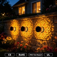 Lampes solaires de jardin Mandala RGB, appliques murales en métal changeant de couleur, imperméables, décoratives pour l'extérieur