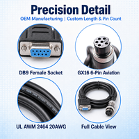 Câble d'assemblage aviation personnalisé 2-10 broches DB9 GX16 18-24AWG 300V blindé PVC IP65 CE OEM Usine CNC PLC RS-232 Extérieur