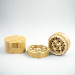 Moulin à tabac en bambou à deux étages de 48 mm avec logo personnalisé, vente en gros, moulin à herbes en bois pour fumer - Product Image 6