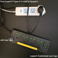 Interruptores de control de la red eléctrica general, Regletas de enchufes, Power strips de 4 tomas
