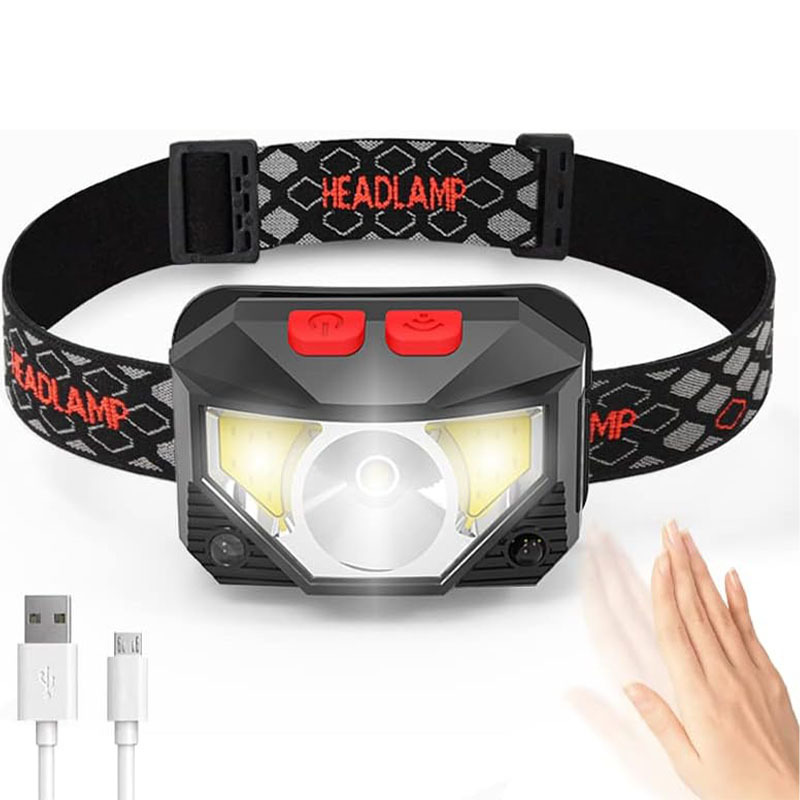 Waterproof Rechargeable LED Headlamp with Red