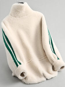 Giacca invernale da donna in vera lana Over Size giacca calda <span class=keywords><strong>pelliccia</strong></span> da ragazza cappotto corto da donna A59360 - Product Image 2