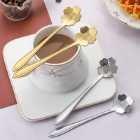 LFS invités souvenirs de mariage en acier inoxydable Dessert Café Remuer Cuillère Fleur Sakura Cuillère Costume