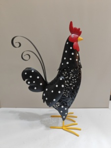 Precio al por mayor ilustraciones artesanales regalos al aire libre Metal impermeable decorativo Gallo pollo soporte estatua para decoración <span class=keywords><strong>de</strong></span> jardín - Product Image 4