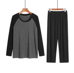 Pijama de Algodón para Hombre, Tallas Grandes, Tejido Transpirable, Logotipo de Marca Personalizado, para Todas las Temporadas, Ropa de Dormir Informal, Traje de Casa para el Tiempo Libre - Product Image 1