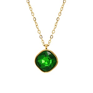 ZOGXIN Gold Plated Pendant Necklace With Irregular Zircon Stone For Women Fashion Jewelry 18K Stainless Steel Chain - Product Image 5