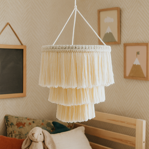 Handgefertigter Bestickter Kronleuchter Makramee-Lampenschirm Moderner Strandstil für Esszimmer Hängende Dekorationen Innen- & Außenbereich - Product Image 1