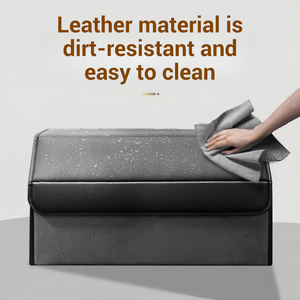 Organizador de almacenamiento de coche de cuero de primera calidad, Cierre magnético, caja de almacenamiento plegable para maletero con servicio de logotipo personalizado - Product Image 4