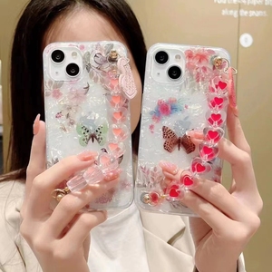 <span class=keywords><strong>Funda</strong></span> para <span class=keywords><strong>iPhone</strong></span> 13/14 Pro/Pro Max con <span class=keywords><strong>Correa</strong></span> de Muñeca Brillante, Protección 360°, Material TPU+PC, Diseño de Mariposa - Product Image 5