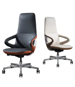Chaise de bureau de direction en cuir véritable moderne et luxueuse pour patron et directeur, réunion du PDG avec confort et style