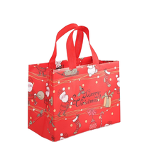 Sacs de Noël populaires 2026 en tissu non tissé pour cadeaux, fond renforcé, imperméables, recyclables, pour vêtements et chaussettes
