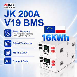 16Kwh PL Stock Lifepo4 电池 JK V19 BMS 51.2V MB31 314Ah 用于可再生能源存储的太阳能电池组 - Product Image 1