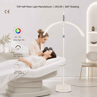 Lampe LED demi-lune dorée à CRI élevé, pliable, pour salon de beauté, maquillage, tatouage, avec clip pour téléphone, pour photographie