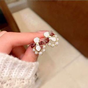 Pendientes de Botón de Aleación de Zinc con Diseño de Flor de Gardenia, Estilo Coreano, para Mujer, Ideales para Fiestas, Combinan con Todo, Temperamento Dulce - Product Image 4