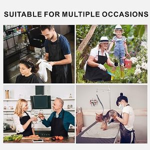 Pu không thấm nước bảo vệ tráng Salon Tạp dề cho nhà tạo mẫu tóc cosmetologist Dog Groomer rửa chén Tạp dề Phụ nữ/người đàn ông Túi - Product Image 2