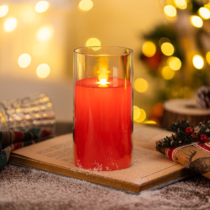 Grande taille 7.5x25cm <span class=keywords><strong>bougie</strong></span> LED en plastique acrylique rouge à piles différentes tailles pour la décoration de table de mariage d'anniversaire à la maison - Product Image 4