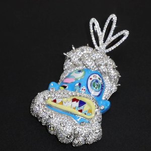 Liontin berlian CZ warna-warni berlapis emas 18K perhiasan Rapper Hip Hop dengan alas kuningan ulang tahun pertunangan kristal logam jimat - Product Image 3